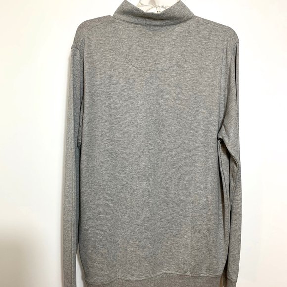 Peter Millar Gray Lightweight Stretch 1/4 Zip Mock Neck Pullover Size Large - Picture 8 of 10